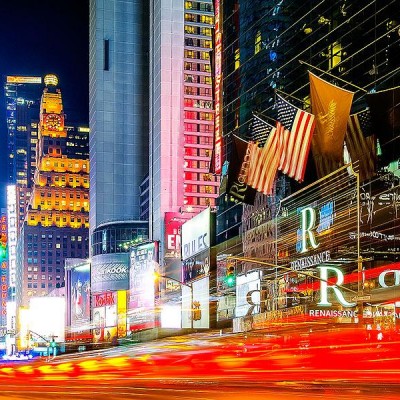 light trails in time square 2012